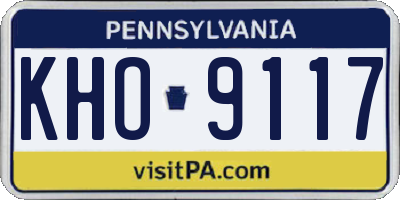 PA license plate KHO9117