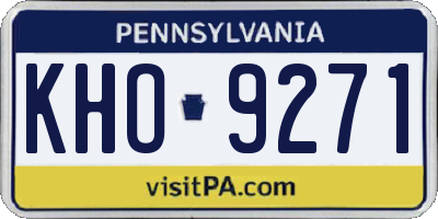PA license plate KHO9271