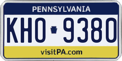 PA license plate KHO9380