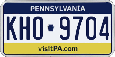 PA license plate KHO9704