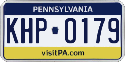PA license plate KHP0179