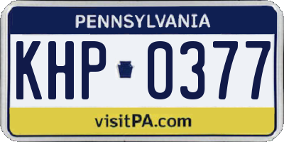PA license plate KHP0377