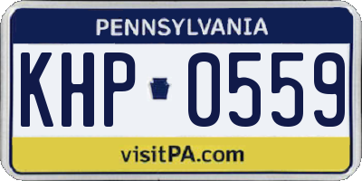 PA license plate KHP0559
