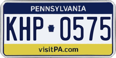 PA license plate KHP0575