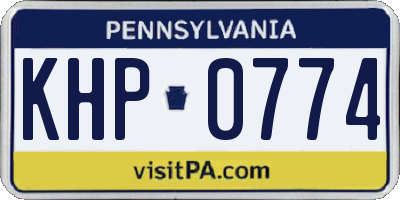 PA license plate KHP0774