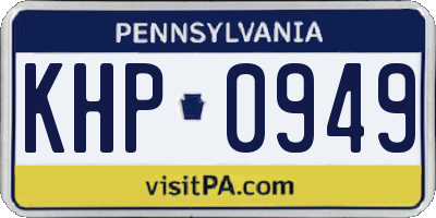 PA license plate KHP0949