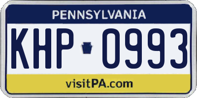 PA license plate KHP0993