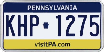 PA license plate KHP1275