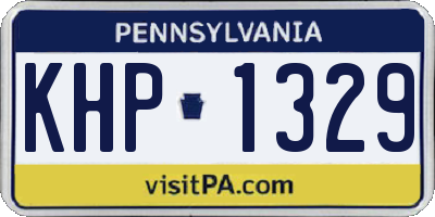 PA license plate KHP1329