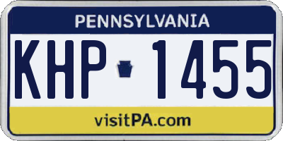 PA license plate KHP1455