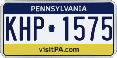 PA license plate KHP1575