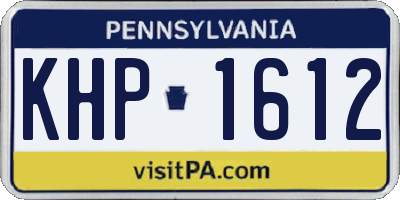 PA license plate KHP1612