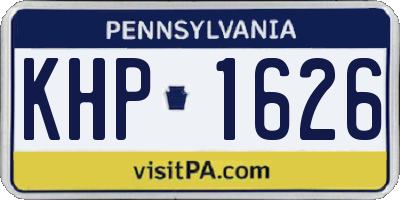 PA license plate KHP1626