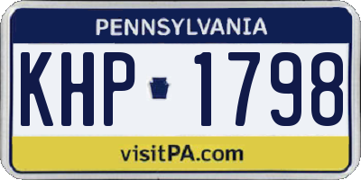 PA license plate KHP1798