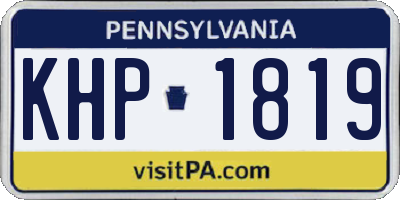 PA license plate KHP1819