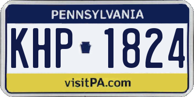 PA license plate KHP1824