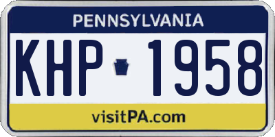 PA license plate KHP1958
