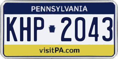 PA license plate KHP2043