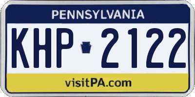 PA license plate KHP2122