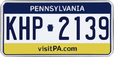 PA license plate KHP2139