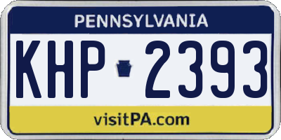 PA license plate KHP2393