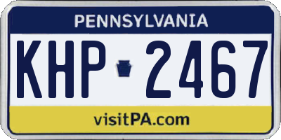PA license plate KHP2467
