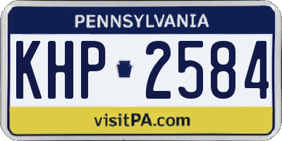 PA license plate KHP2584