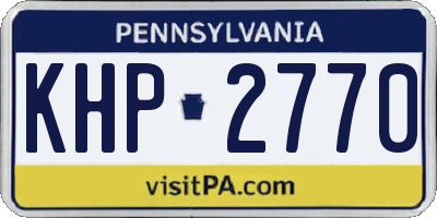 PA license plate KHP2770