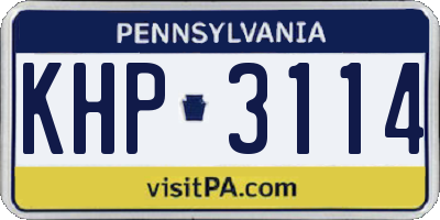 PA license plate KHP3114