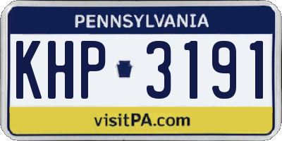 PA license plate KHP3191