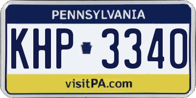 PA license plate KHP3340