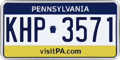 PA license plate KHP3571
