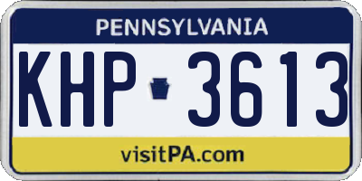 PA license plate KHP3613