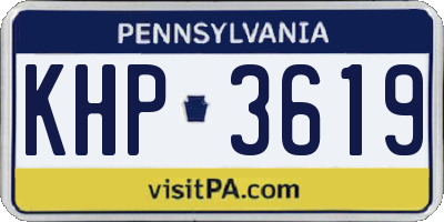 PA license plate KHP3619