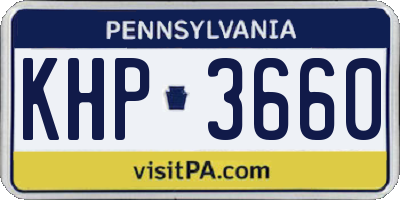 PA license plate KHP3660