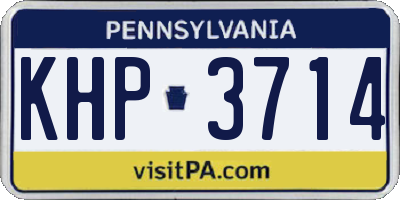 PA license plate KHP3714