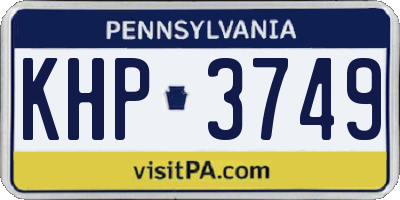 PA license plate KHP3749