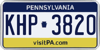 PA license plate KHP3820