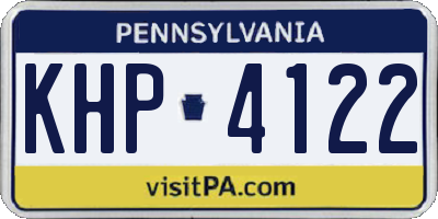 PA license plate KHP4122