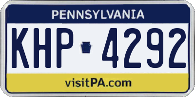 PA license plate KHP4292