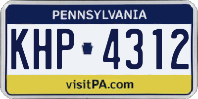 PA license plate KHP4312
