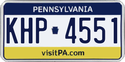 PA license plate KHP4551