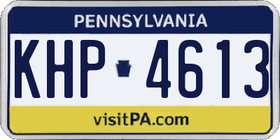 PA license plate KHP4613