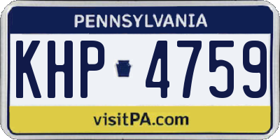 PA license plate KHP4759