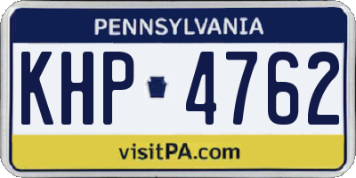 PA license plate KHP4762