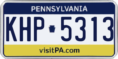 PA license plate KHP5313