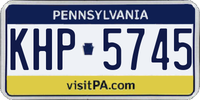 PA license plate KHP5745