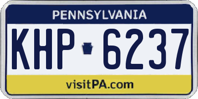 PA license plate KHP6237