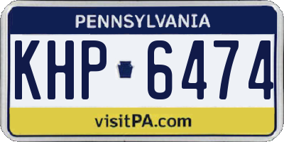 PA license plate KHP6474