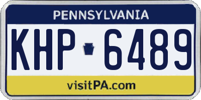 PA license plate KHP6489